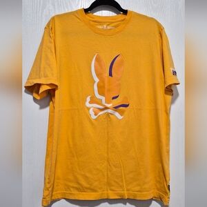 Psycho Bunny Men Orange Soda Pattison Bunny Graphic T-Shirt Size 6